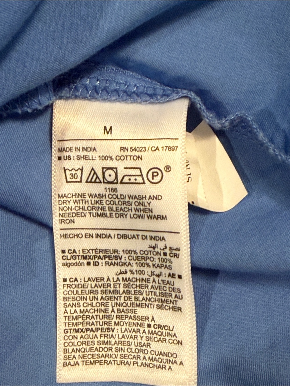 Old Navy Blue Short-Sleeve Button-Front Shirt Dress - Picture 9 of 9